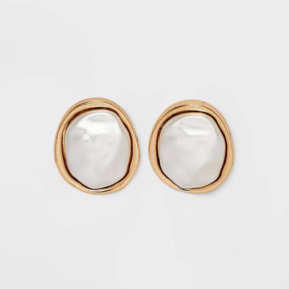 A New Day Gold and White Pearl Earrings